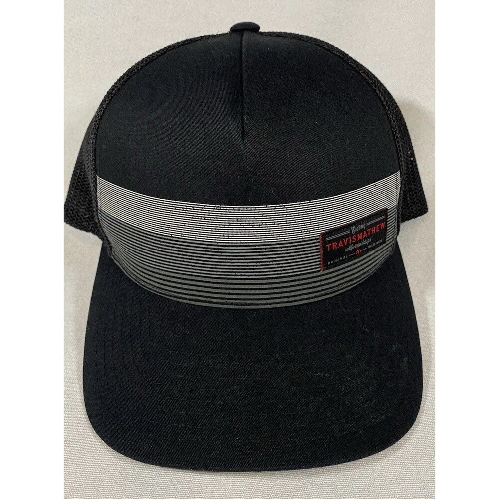 Travis Matthew Golf Snapback Trucker Hat Black StipendOne Size 110 Flexfit